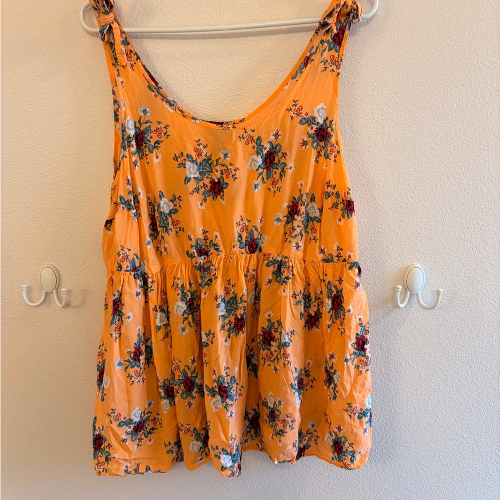 torrid Orange Floral Sleeveless babydoll Tank